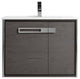 Oakville Wall Mount Bathroom Vanity, Black Coal Oak, 30", Chrome Hardware