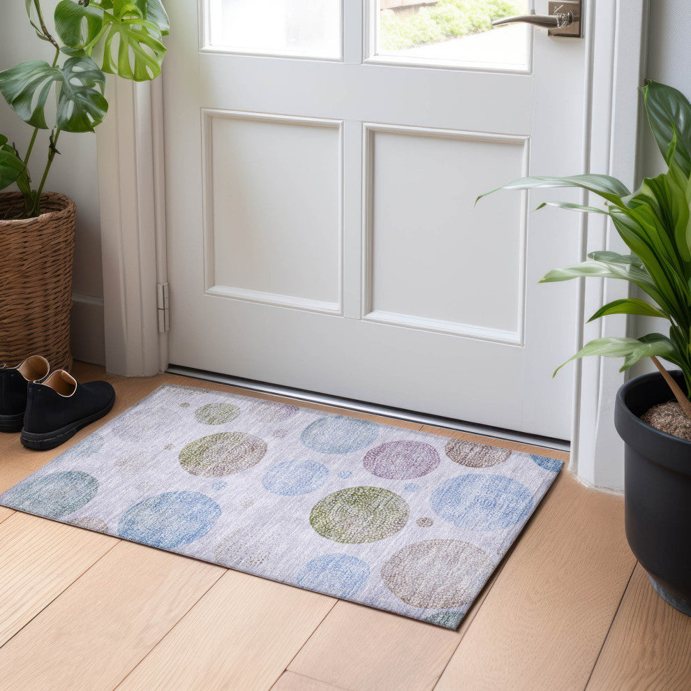 Machine Washable Indoor/Outdoor Chantille ACN1897 Violet 1'8" x 2'6" Rug