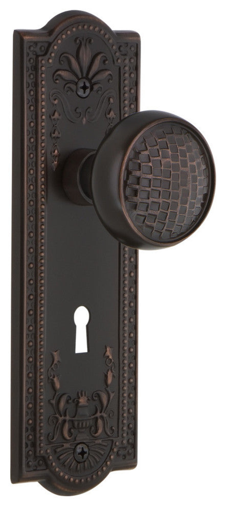 Meadows Plate Interior Mortise Craftsman Door Knob, Timeless Bronze