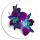 Deep Purple Orchid Flowers On White, Flowers Round Wall Art, 36"
