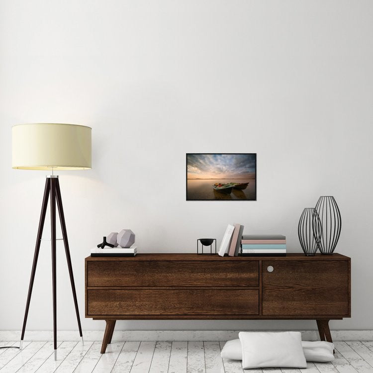 "Boats" Framed Canvas Giclee by Piotr (Bax) Krol, 23x15"