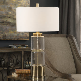 New Uttermost Vaiga Glass Column Lamp