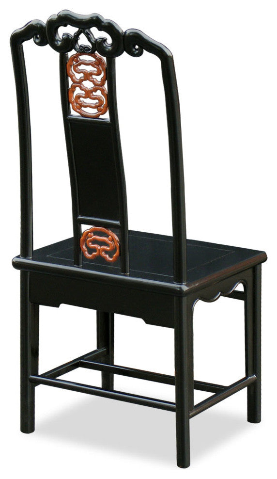 Rosewood Ming Design Side Chair, Natural/Black