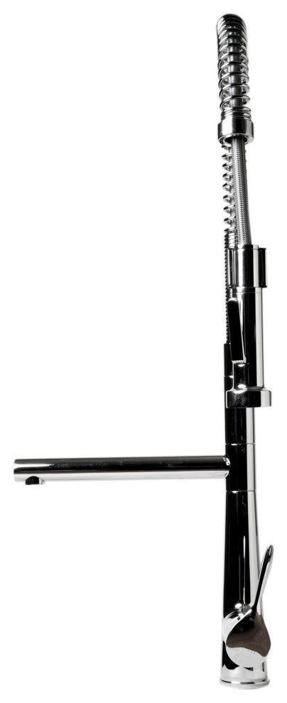 Double Spout Commercial Spring Kitchen Faucet, Polished Chrome