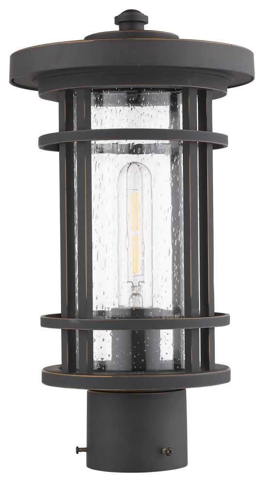 Z-Lite 570PHM Jordan 15" Tall Outdoor Single Head Post Light - Oil Rubbed