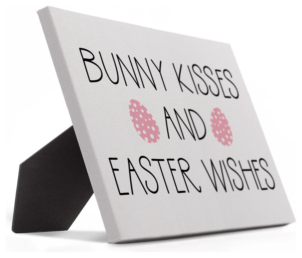 Bunny Kisses and Easter Wishes 8x10 Tabletop Canvas