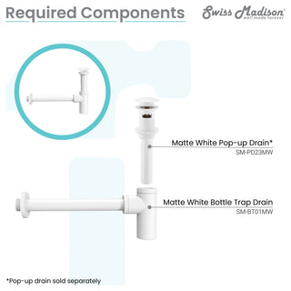 Bottle Trap Drain, Matte White