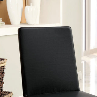 Furniture of America Tammie Faux Leather Dining Chair in Black (Set of 2)