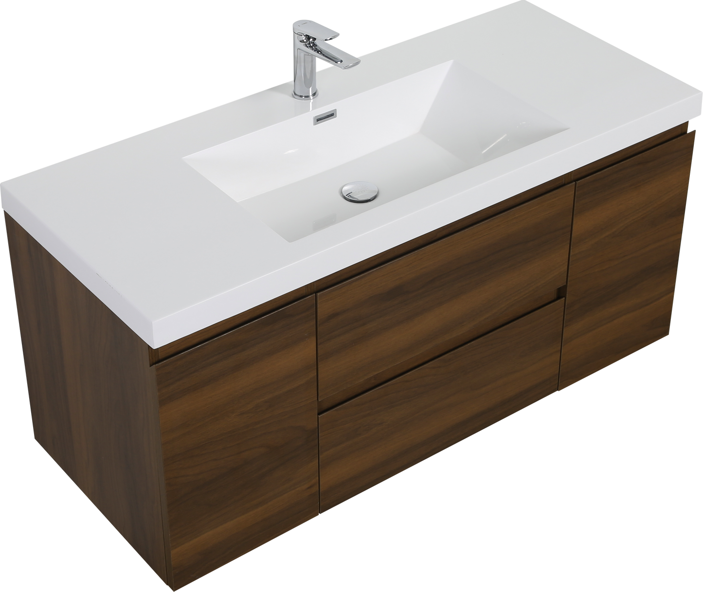 Alma-Pre 48"³ Wall Mounted Vanity With Integrated Sink, Ebony Brown