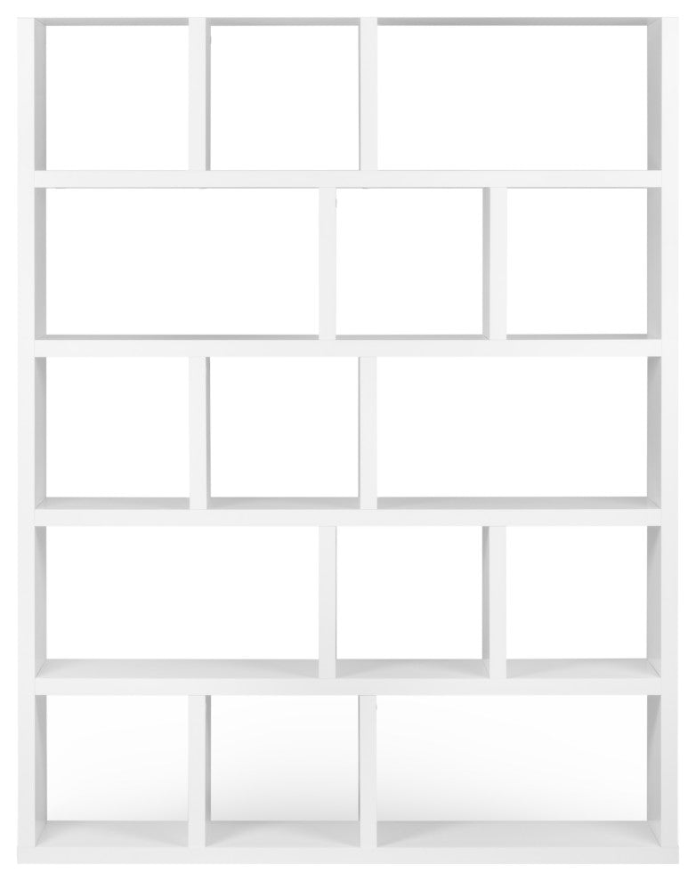 Berlin 5 Levels Bookcase, 150 cm., Pure White