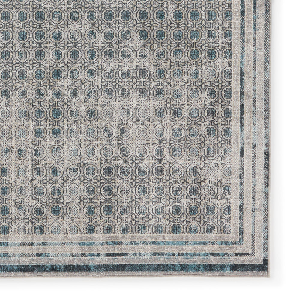 Machine Washable Vibe by Jaipur Living Allora Trellis Light Gray/ Blue Area Rug