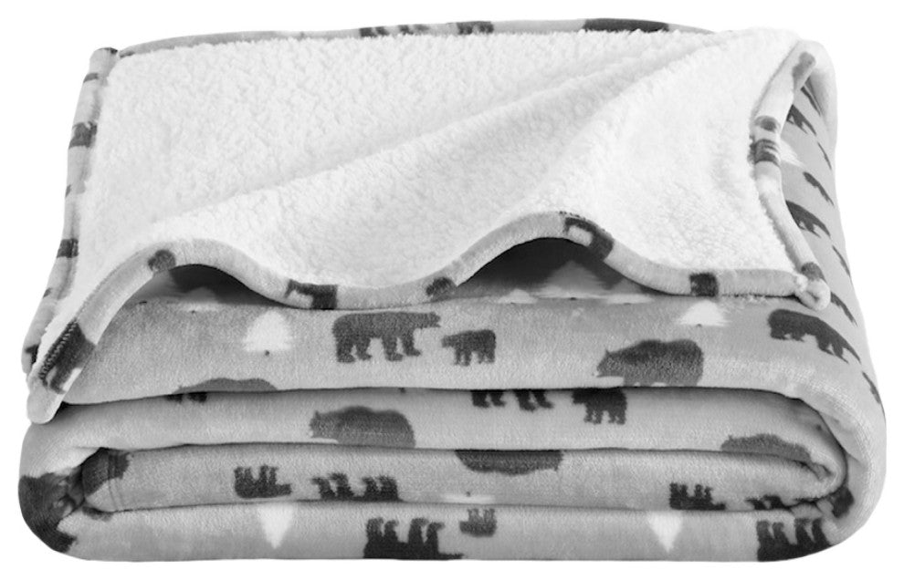 Fleece Sherpa Blanket, Kodiak, Throw