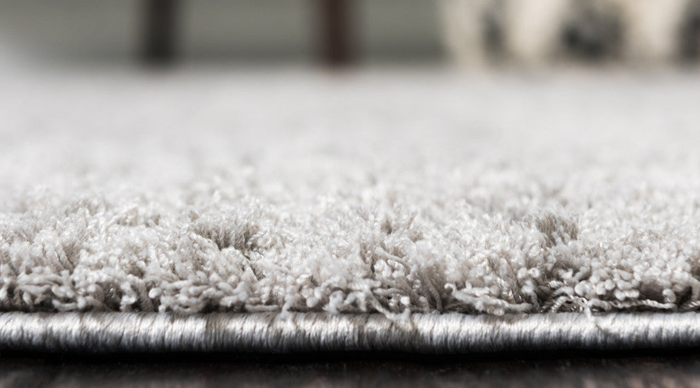 Unique Loom Light Gray Studio Solid Shag 4' 0 x 6' 0 Area Rug
