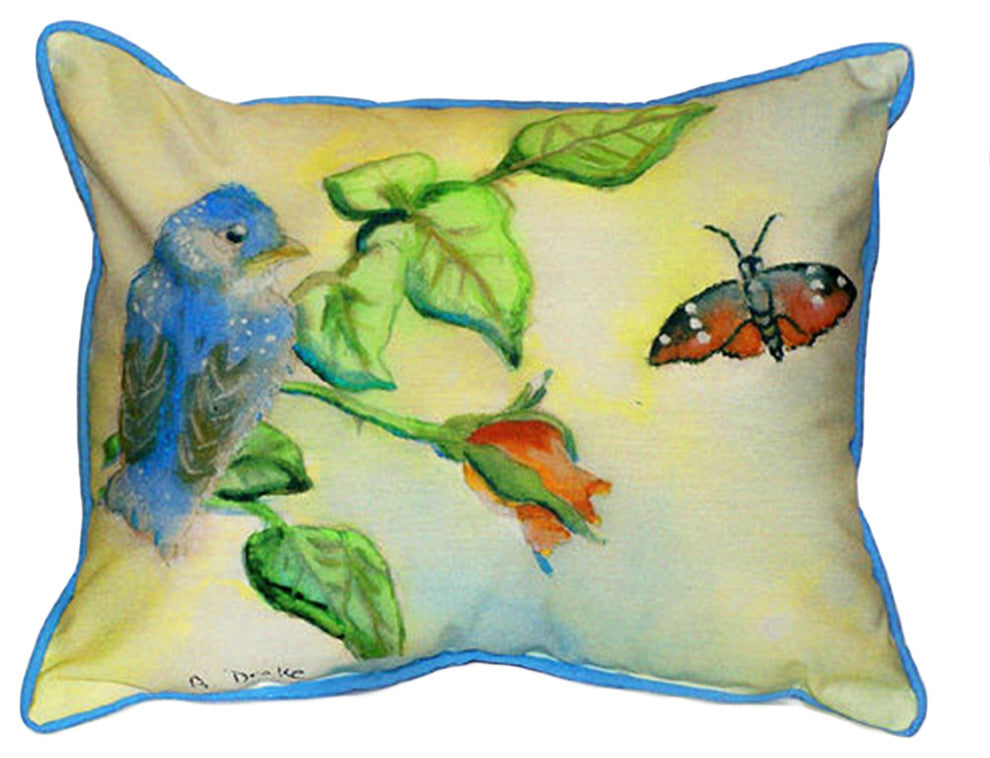 Betsy Drake Blue Bird Extra Large 20 X 24 Indoor / Outdoor Pillow