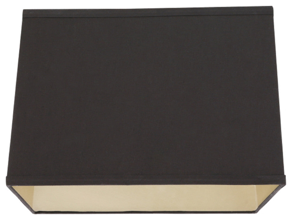 36101 Square Hardback Shaped Spider Lamp Shade, Black, 13"+13"x(14"+14"x9-1/2"