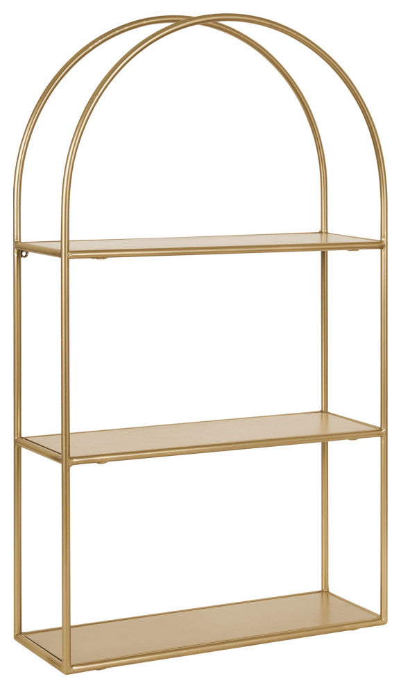 Monroe Metal Arch Shelf, Gold, 18"x31"