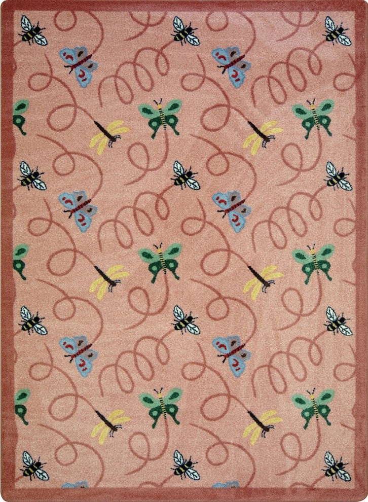 Kaleidoscope Rug, Wing Dings, Rose, 5'4"x7'8"