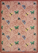 Kaleidoscope Rug, Wing Dings, Rose, 5'4"x7'8"