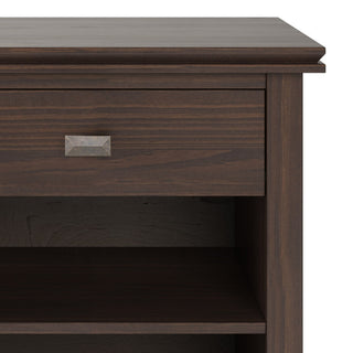 Artisan SOLID WOOD Bedside Table in Warm Walnut Brown