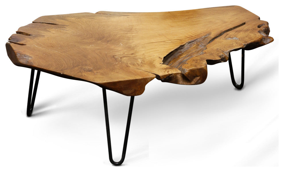 Badang Carving Coffee Table, Natural Lacquer
