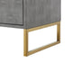 Nicole Miller Chayton Side Table, Faux Shagreen 23.6Lx16Wx21H, Gray/Gold