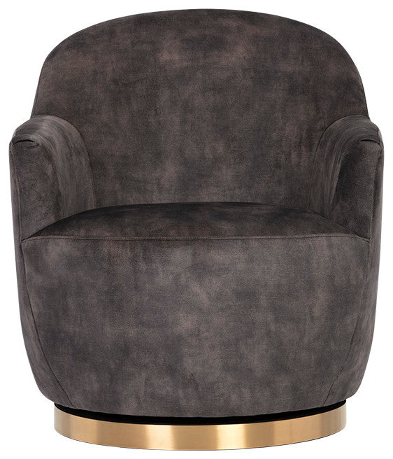 Casey Swivel Lounge Chair, Nono Shitake