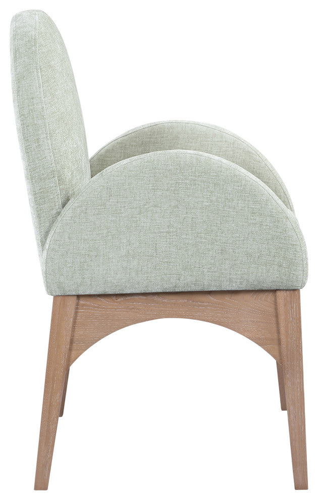 Waldorf Chenille Upholstered Dining Chair, Black, Chenille, Natural Finish, Mint, Arm Chair, Chenille Fabric, Natural Finish