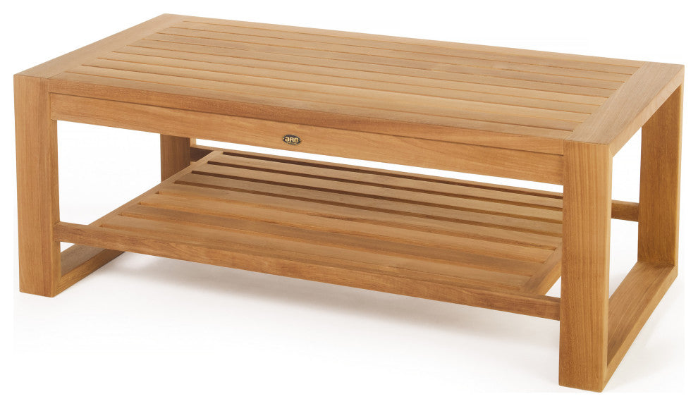 Teak Coffee Table with Shelf Seville - Rectangular 47 x 24" (120 x 60 cm)