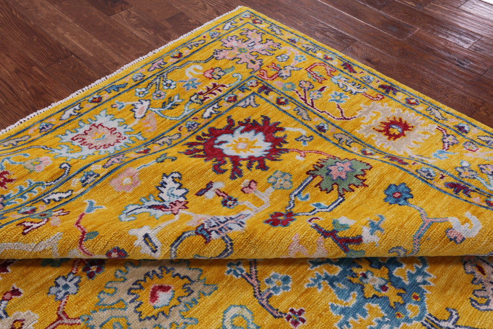 8' Square Turkish Oushak Hand-Knotted Wool Rug - Q13329