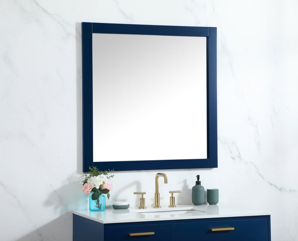 Elegant VM23636BL Aqua Vanity Mirror 36X36", Blue