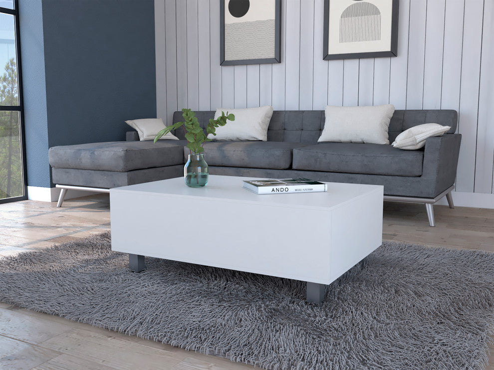 Boston Top Coffee Liftable Table, White
