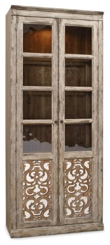 Beaumont Lane 2 Door Bunching Curio Cabinet in Caramel Froth