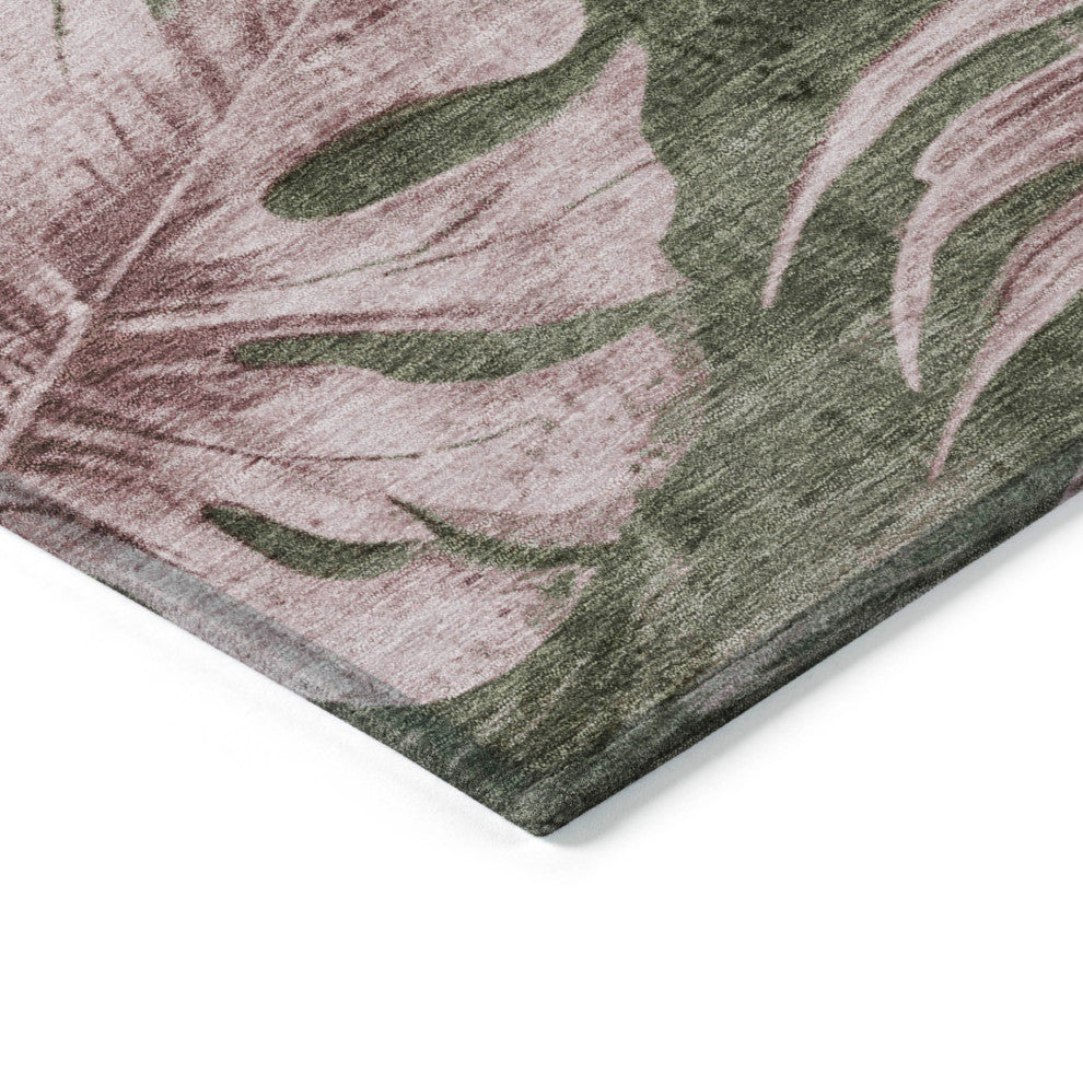 Machine Washable Indoor/Outdoor Chantille ACN1887 Olive 3' x 5' Rug