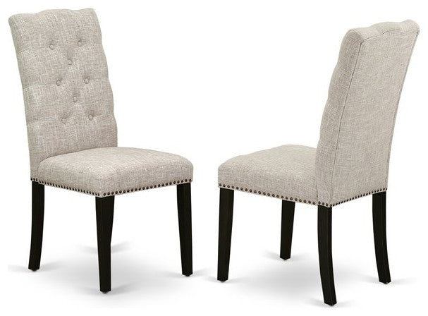 6-Piece Set, Doeskin Linen Fabric Seat Chairs, Bench and Table