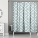 Blue Floral Pattern Shower Curtain