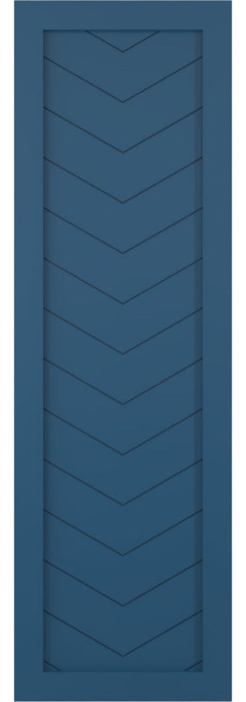 12"W True Fit PVC Single Panel Chevron Modern Style, Sojourn Blue, 27"H