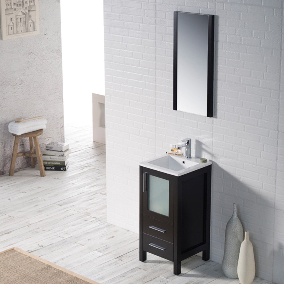 Sydney 16 Inch Vanity with Ceramic Sink - Espresso