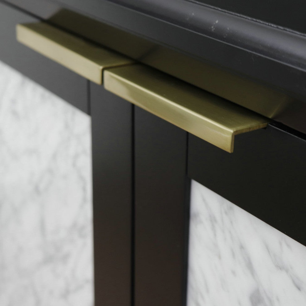 43" Single Vanity, Black Finish With Gray Granite