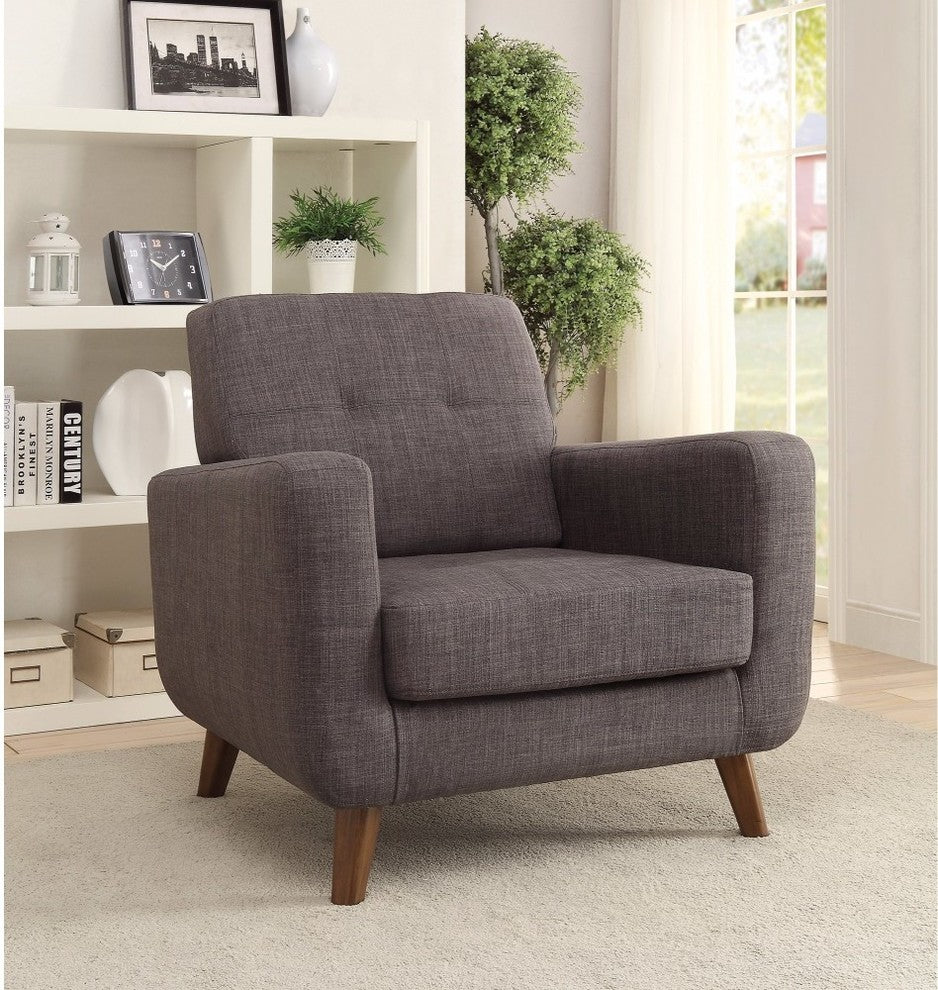 Rustic and Straightforward Accent Chair, Gray