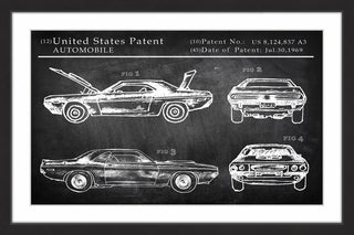 "1969 Boss Mustang" Framed Painting Print, 45"x30"