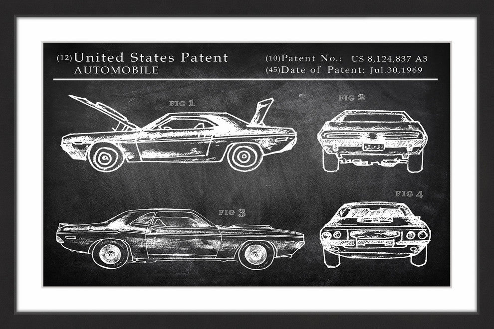 "1969 Boss Mustang" Framed Painting Print, 45"x30"