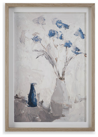 Blue Flowers In Vase Framed Print