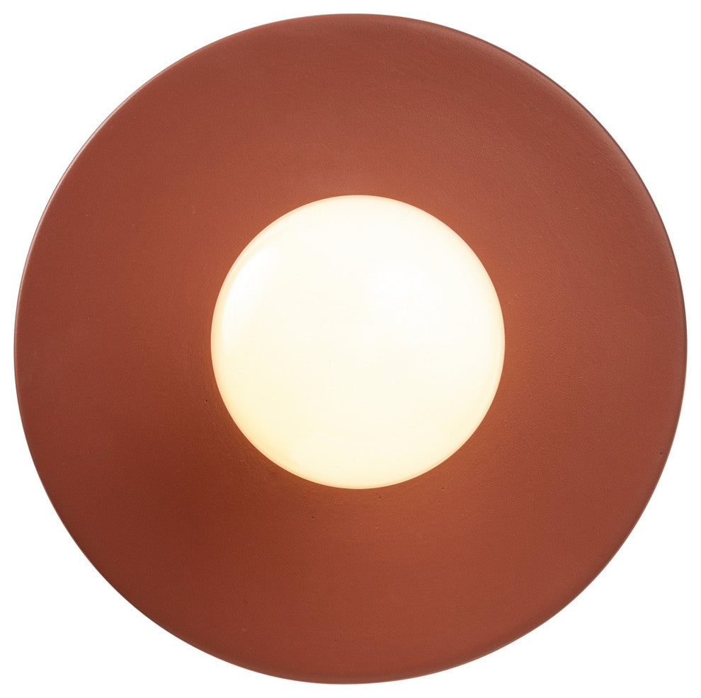 Discus Pendant, Canyon Gray/Dark Bronze, White Cord