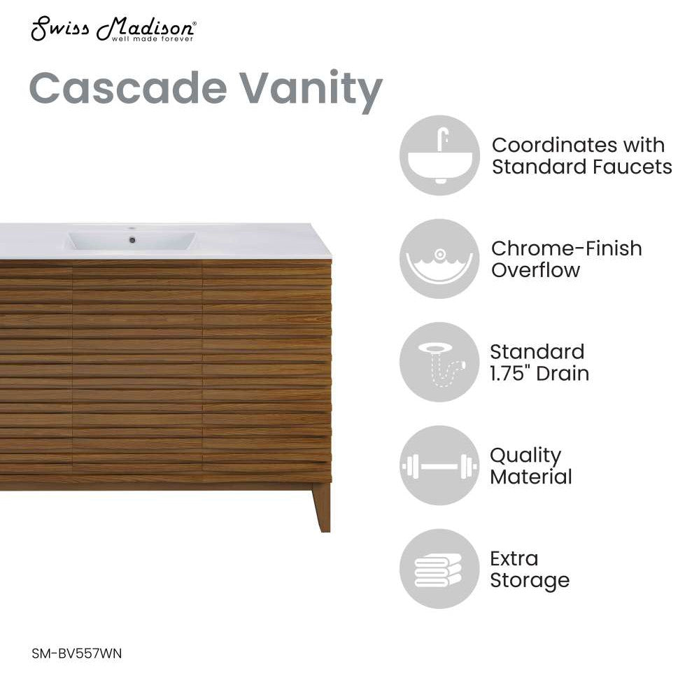 Cascade 48'' Bathroom Vanity, Walnut