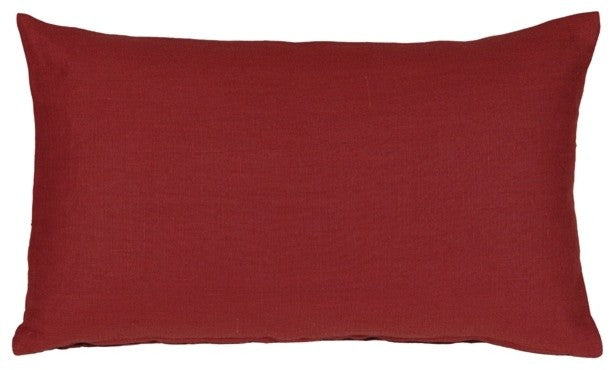 Pillow Decor - Tuscany Linen Red 17 Throw Pillow, 12x20