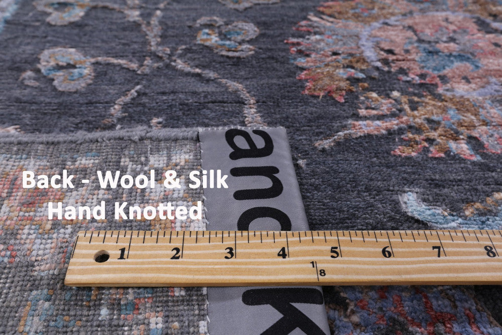 8' 1" X 10' 2" Persian Wool and Silk Handmade Rug Q7101