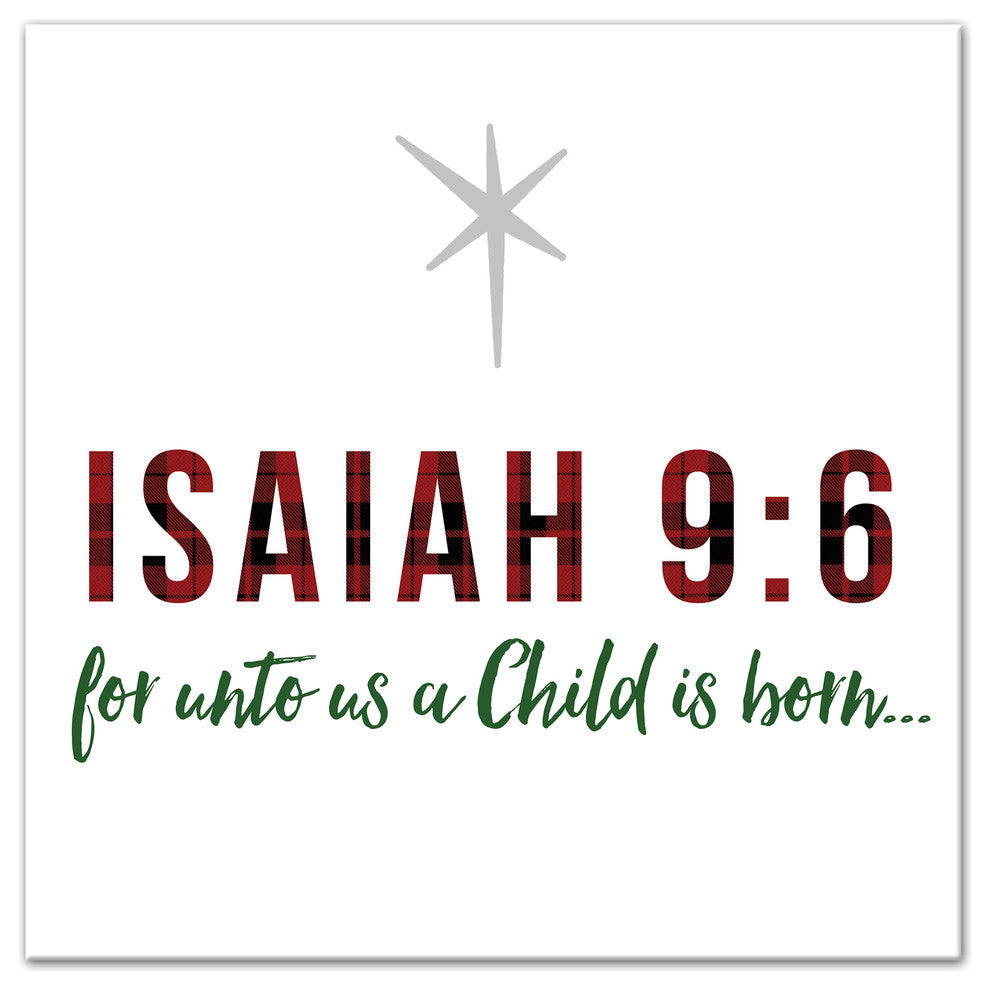 Isaiah 9:6 Canvas Wall Art, 16"x16"