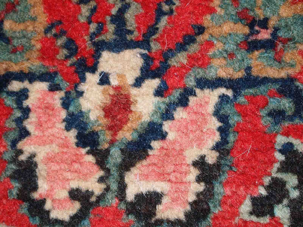 Handmade vintage Persian Hamadan runner 2.6' x 6.3' (81cm x 194cm) 1960s