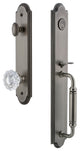 Arc 1-Piece Dummy Handleset, C Grip and Versailles Knob, Antique Pewter, 848745
