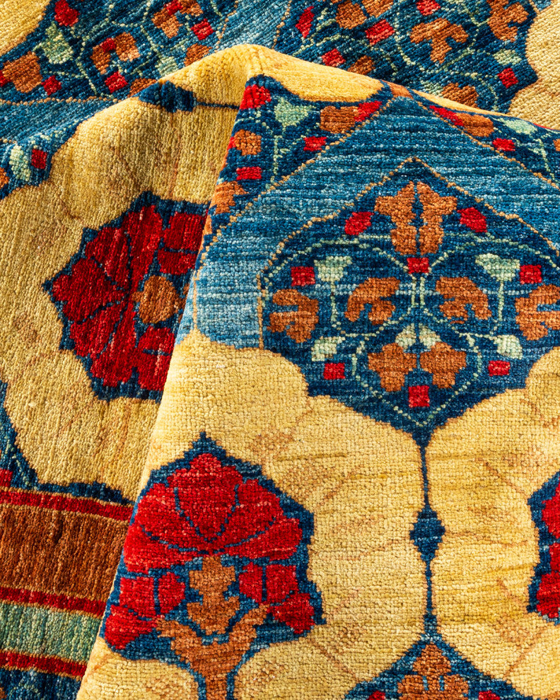 Arts and Crafts, One-of-a-Kind Handmade Area Rug Blue, 17'4"x11'10"